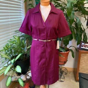 Shelby & Palmer dark purple button dress down Sz 8